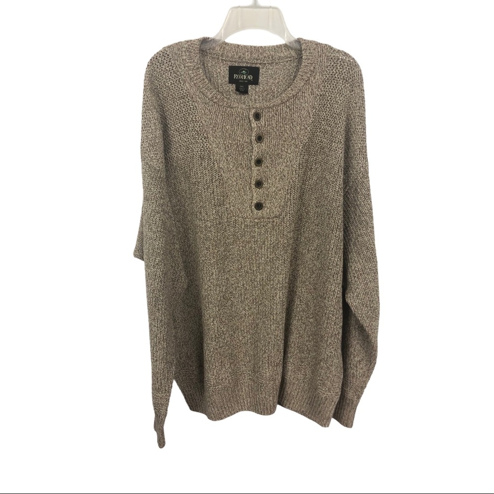 REDHEAD OATMEAL‎ HENLEY SWEATER 2XL